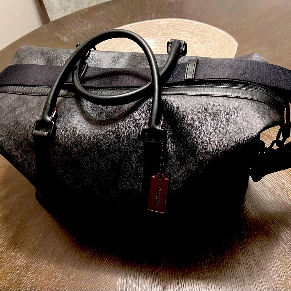 COACH Signature Voyager Leather Duffle Bag